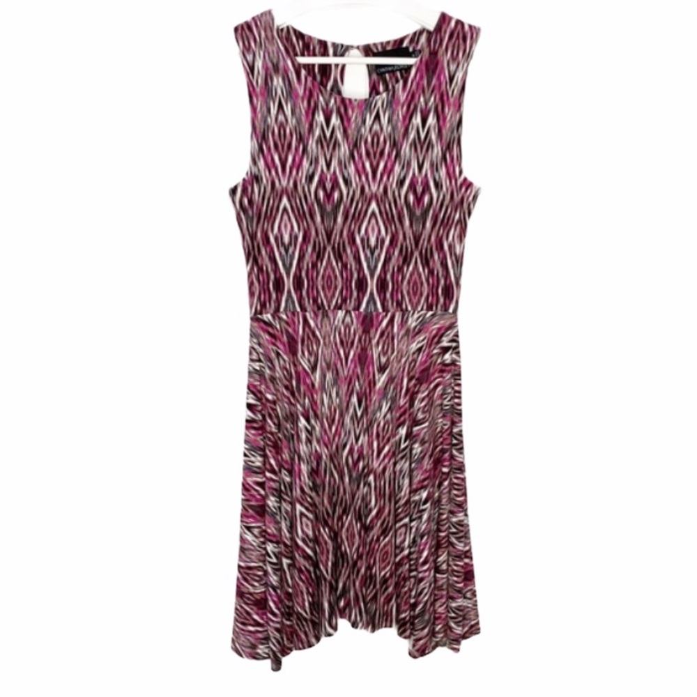 CYNTHIA ROWLEY Fit & Flare Tribal Abstract Print Dress M